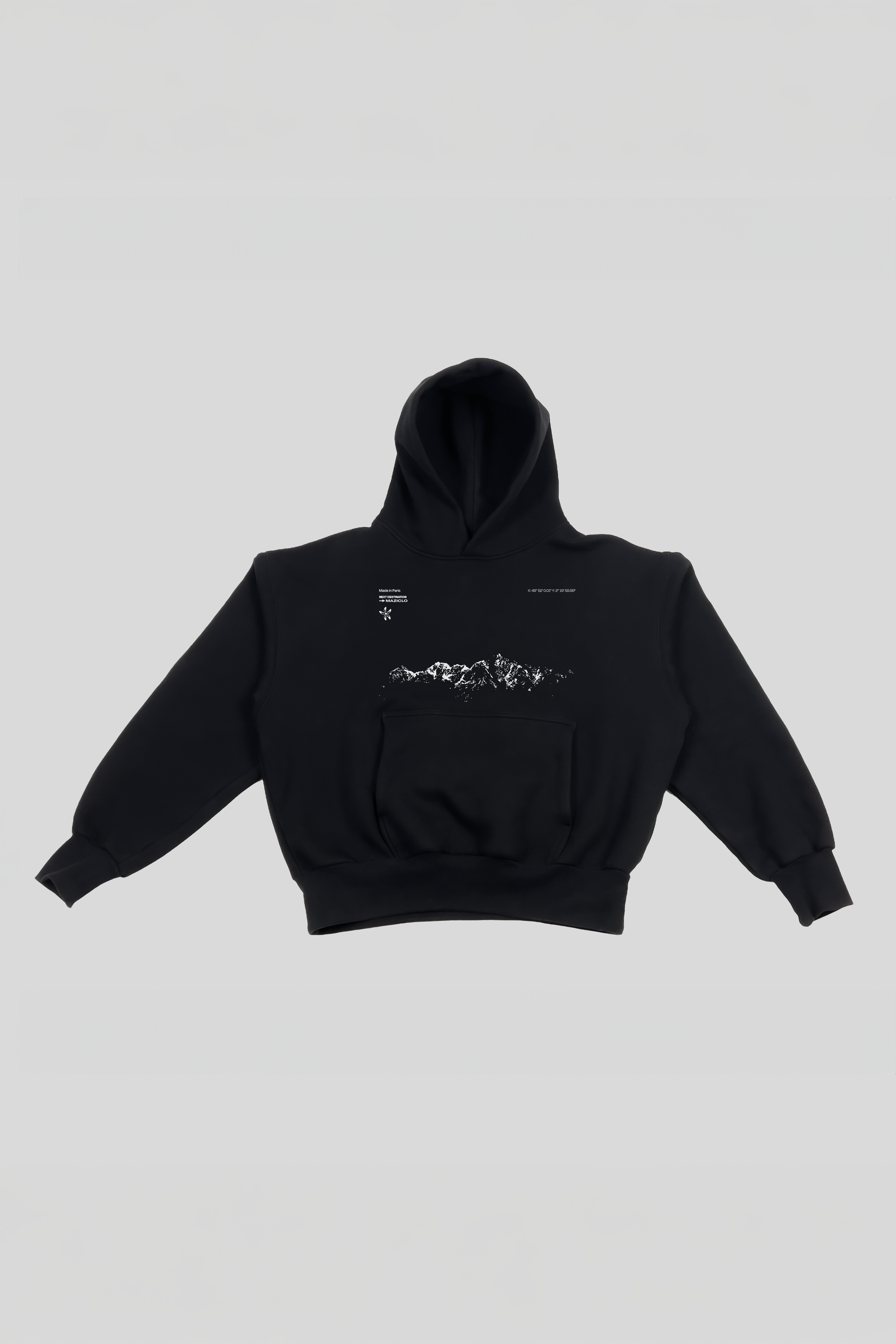 Deep Black Hoodie - Front